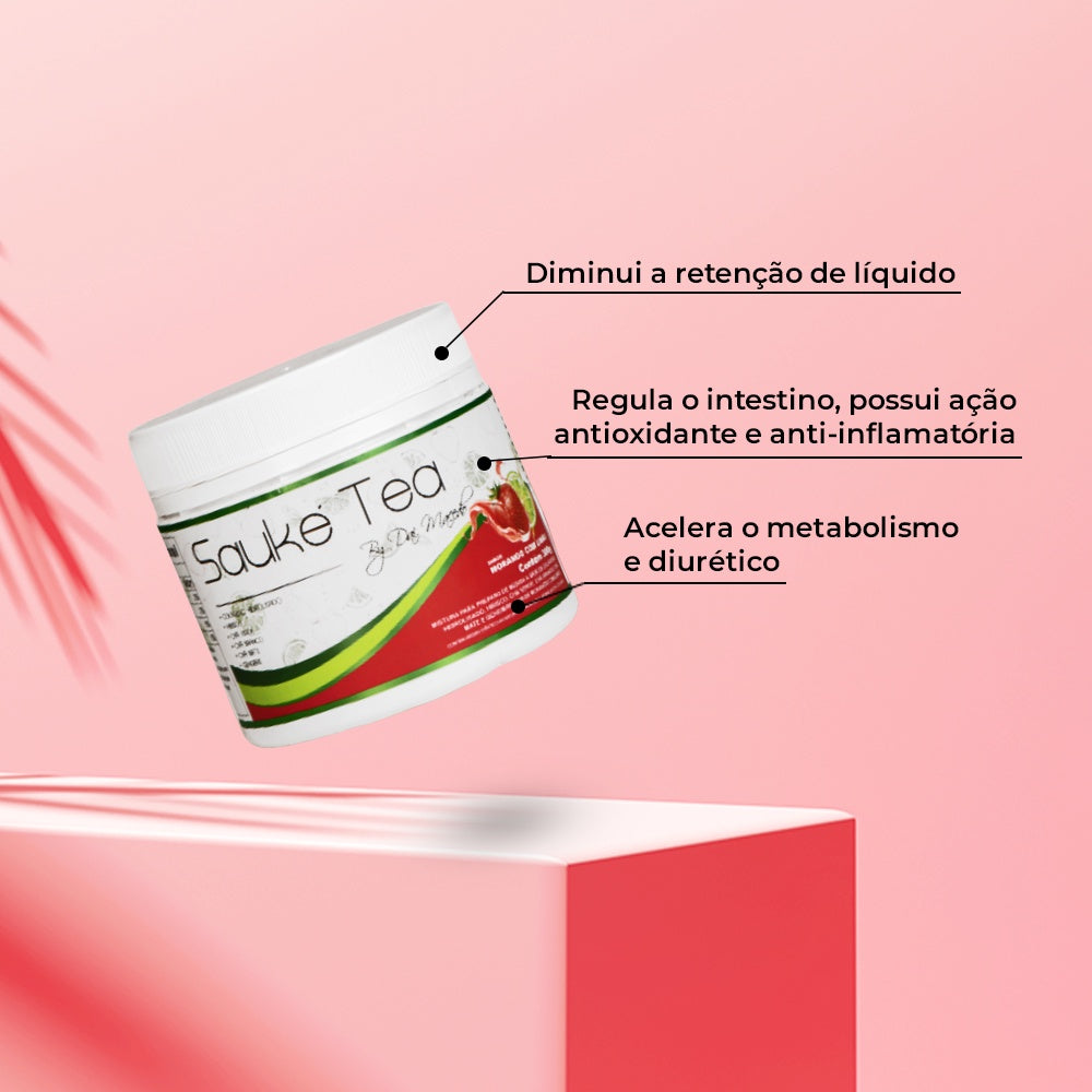 Sauké Tea Morango com Limão 300gr em pó