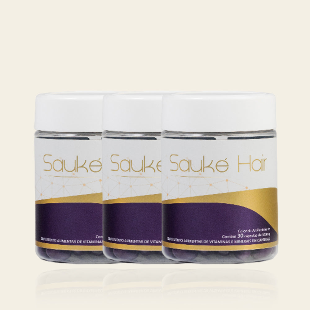 Kit - 3 Sauke Hair - Vitamina para crescimento capilar