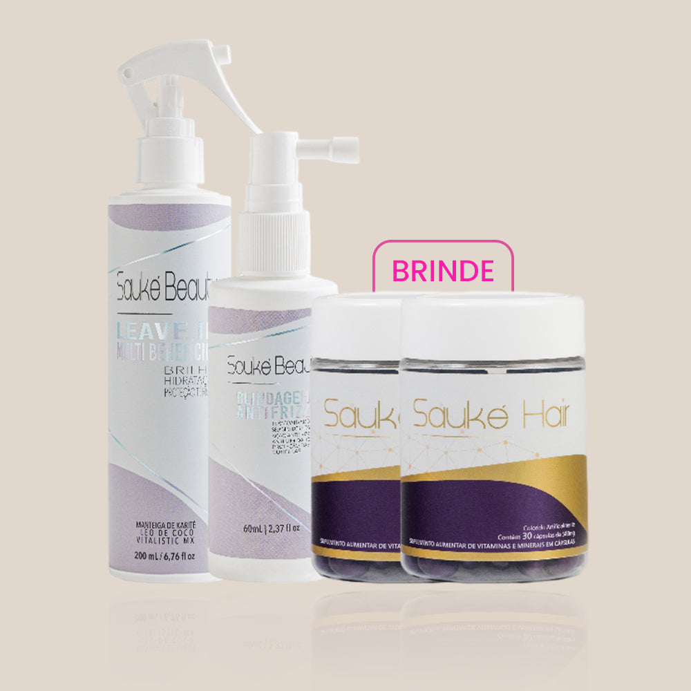 Kit compre 2 leve 4: Leave in multibeneficio + Blindagem ganha 2 Sauke Hair