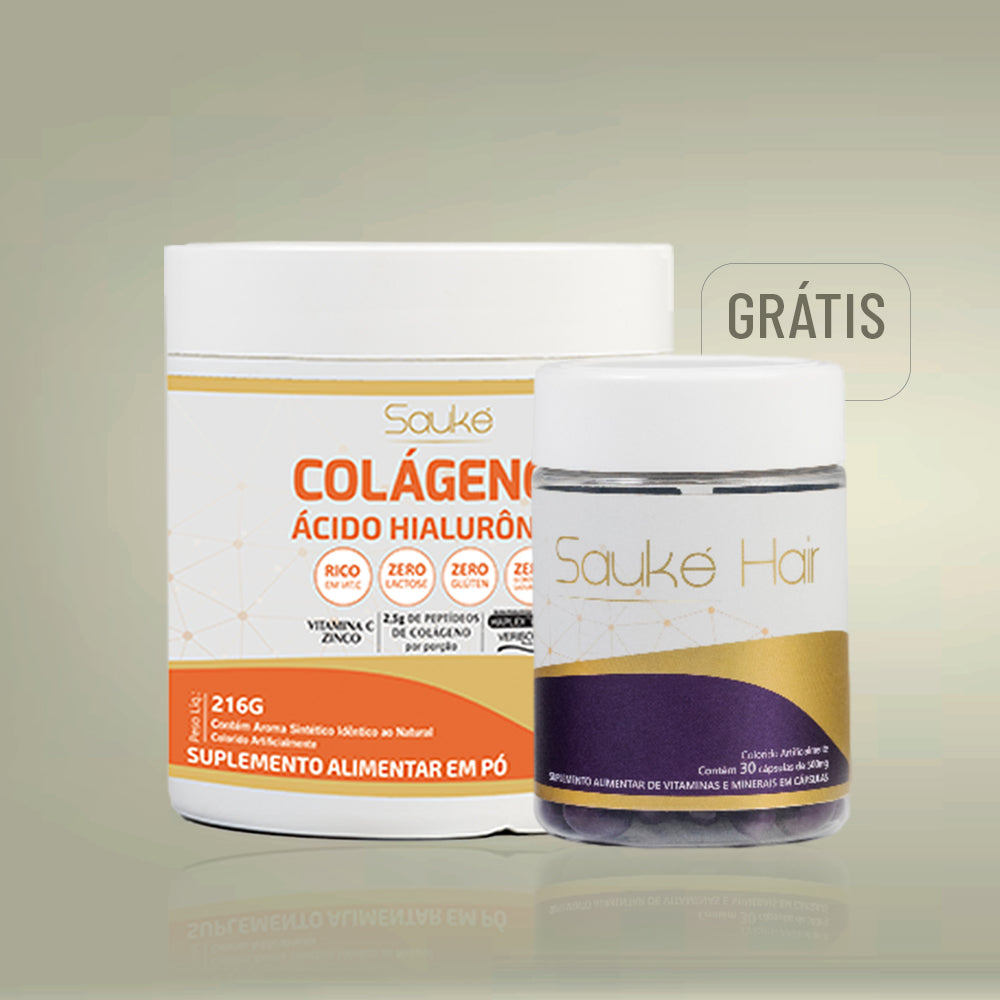 Kit compre 1 leve 2: Colágeno + Sauke Hair.