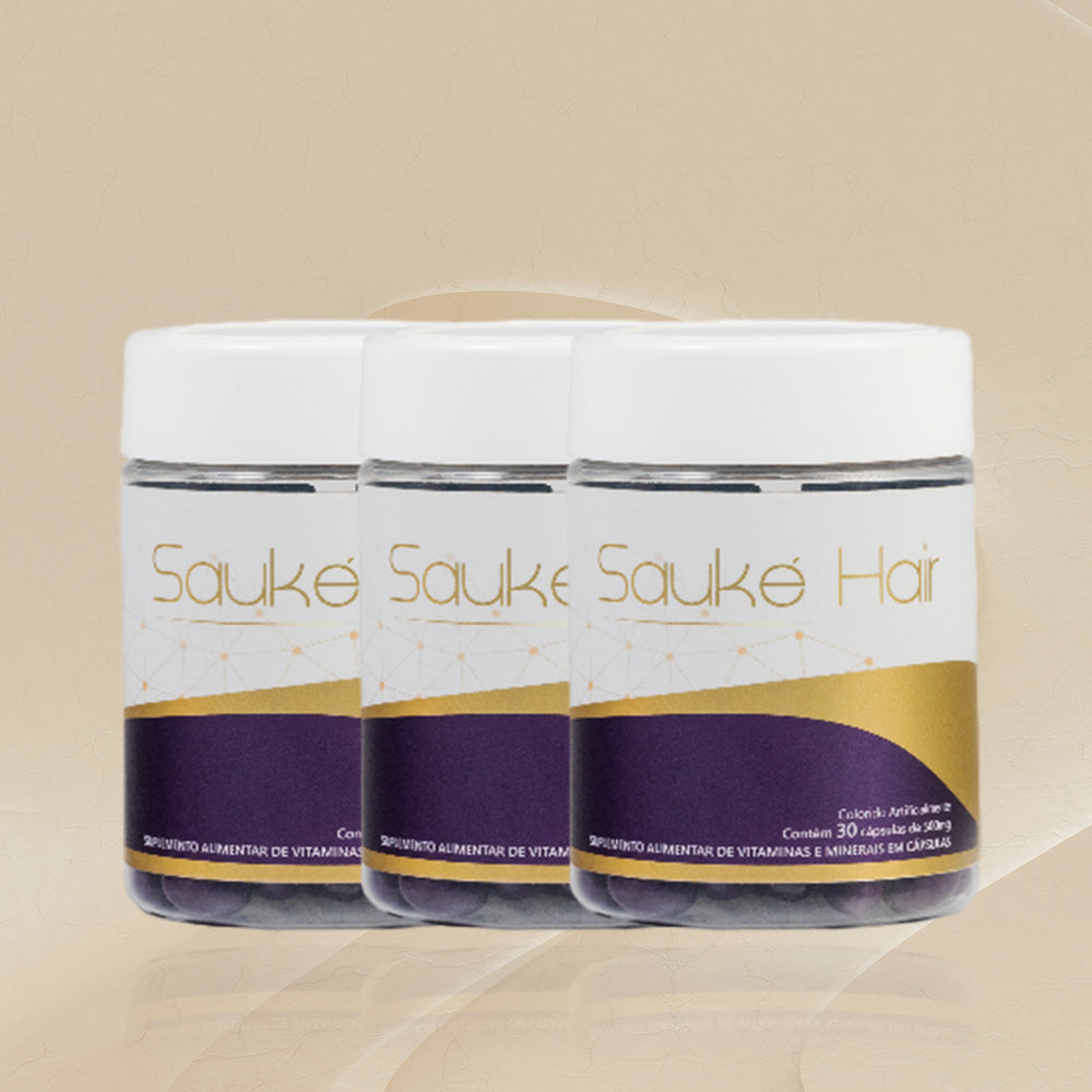 Kit - 3 Sauke Hair - Vitamina para crescimento capilar