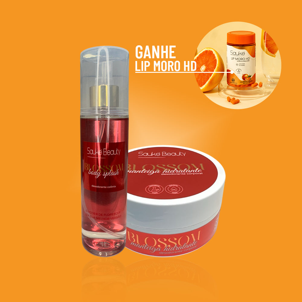 Kit Manteiga Hidratante + Body Splash Blosson ganha Lip moro HD
