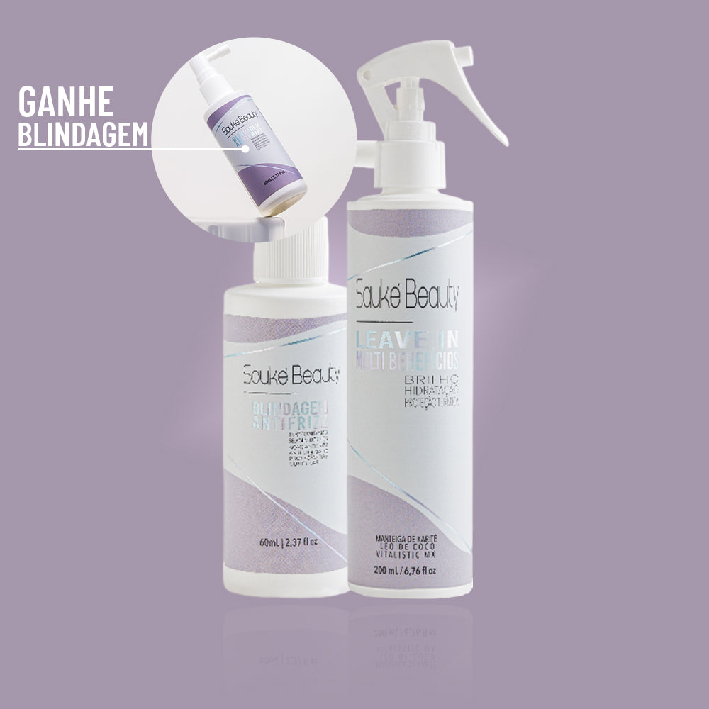 kit Leave in + blindagem ganhando blindagem