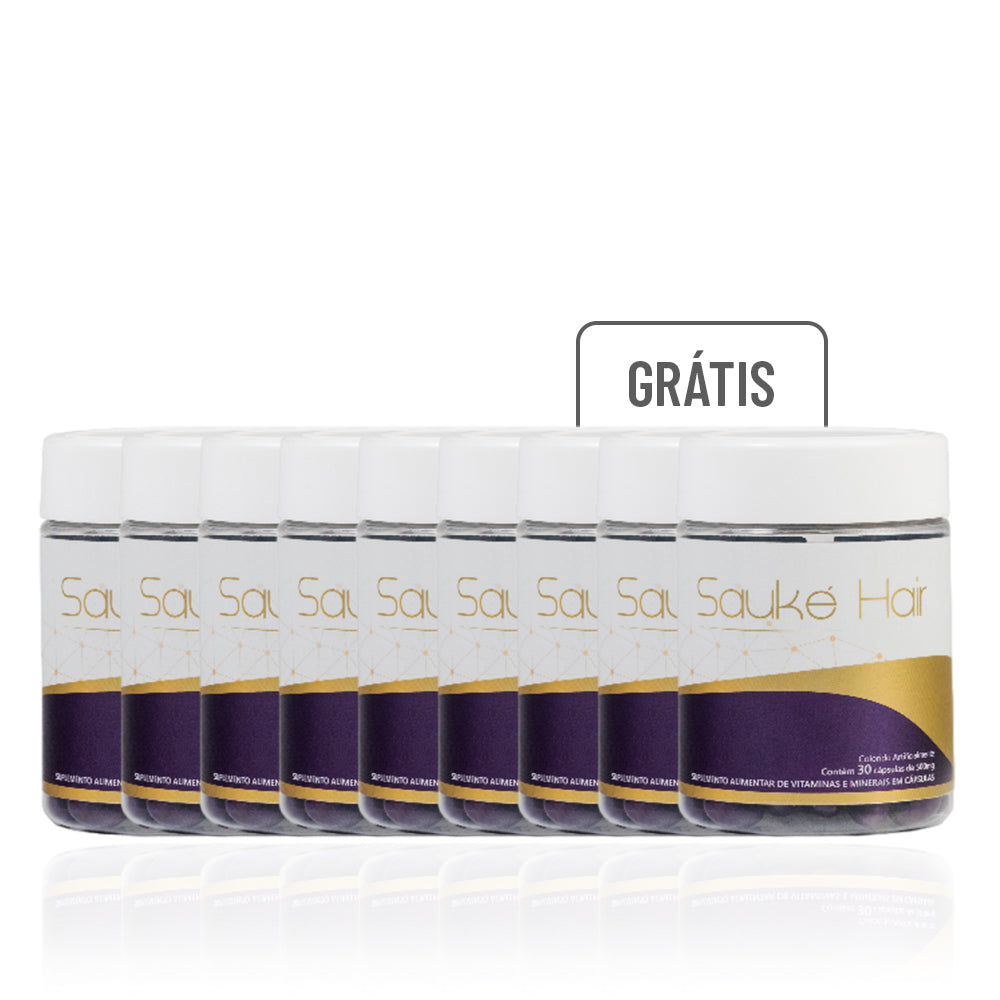 Kit Compre 6 Leve 9 Sauké Hair Vitaminas Para Cabelo 30 cáps 500mg