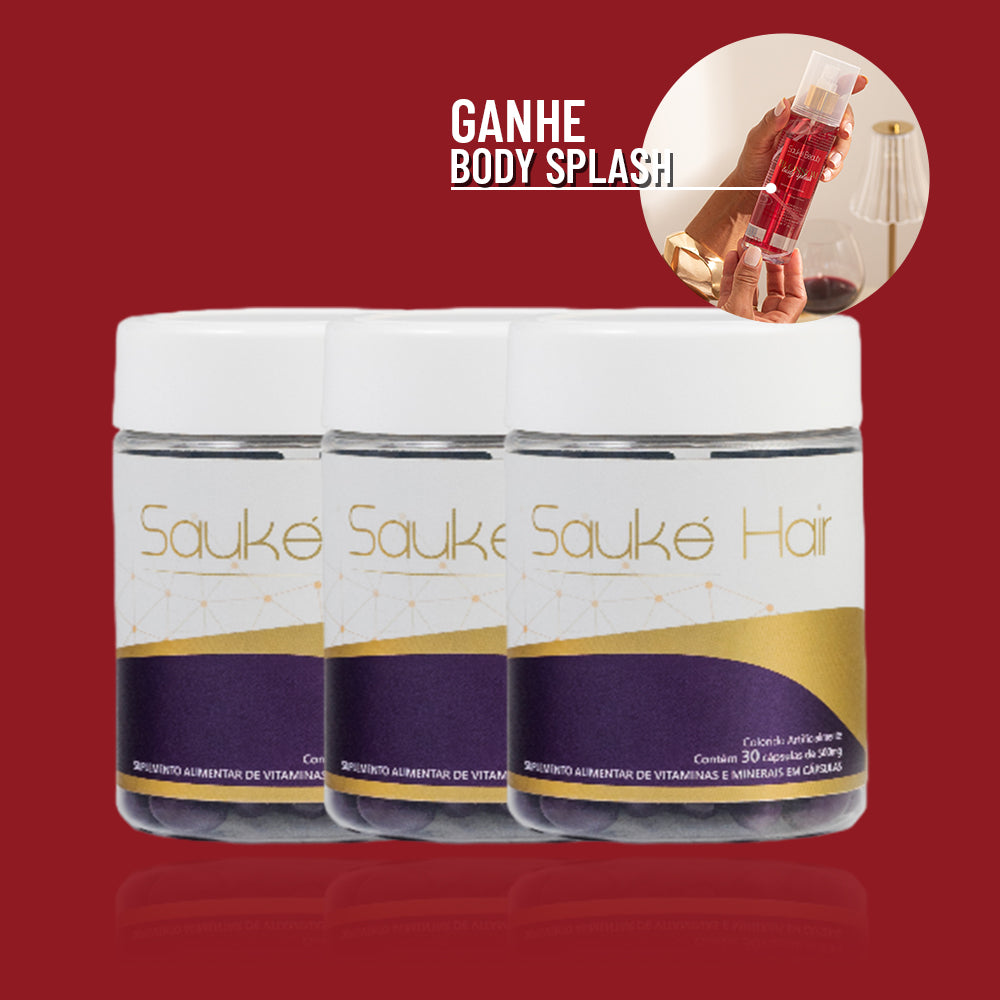 Kit 3 Sauké Hair ganha Body Splash
