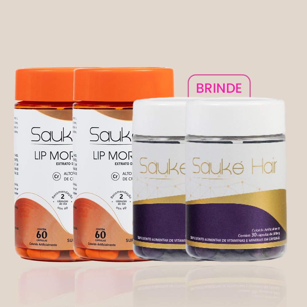Kit compre 2 leve 4: 2 Lip moro HD ganha 2 Sauke Hair.