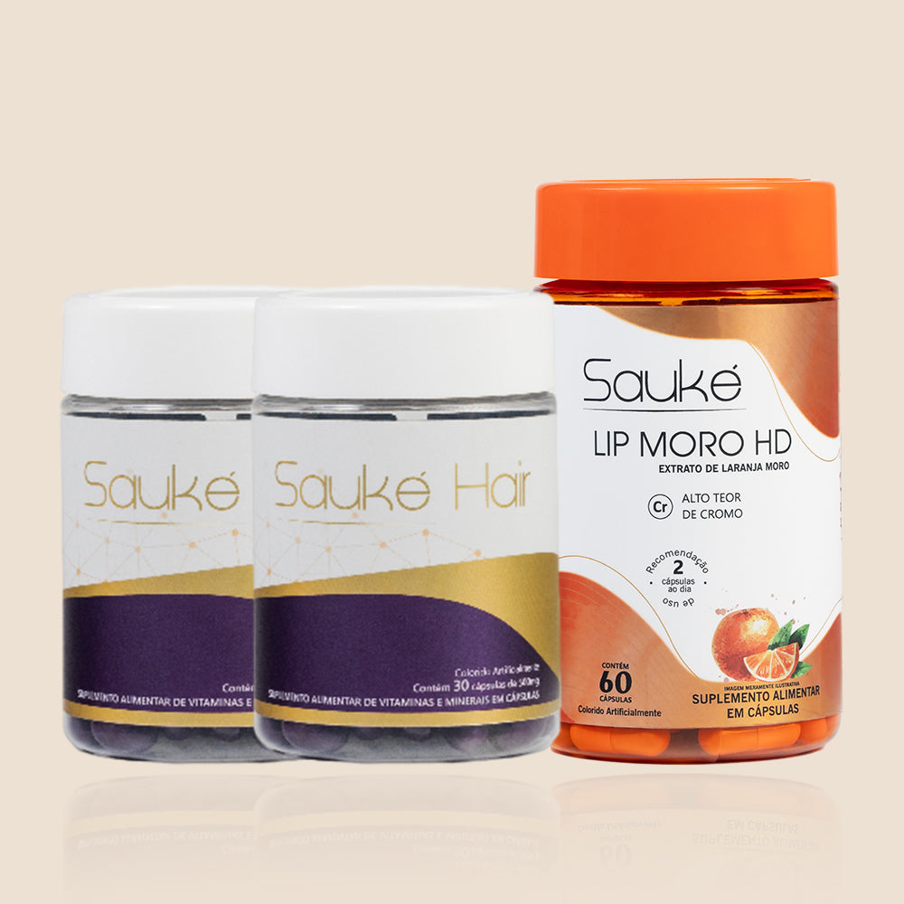 Kit 2 Sauke Hair + 1 Lip Moro - Tratamento Cabelo e corpo