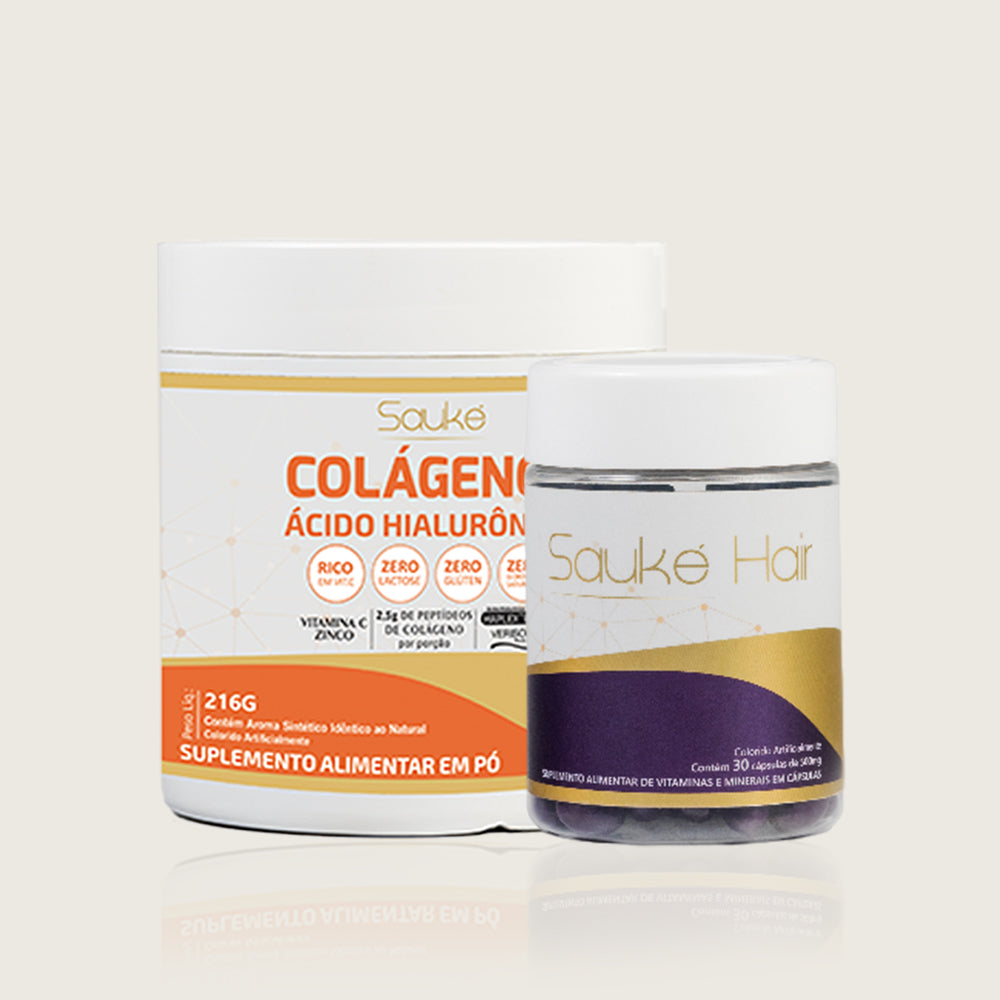 Kit 1 Colágeno + 1 Sauke Hair - Sua pele e cabelos radiantes
