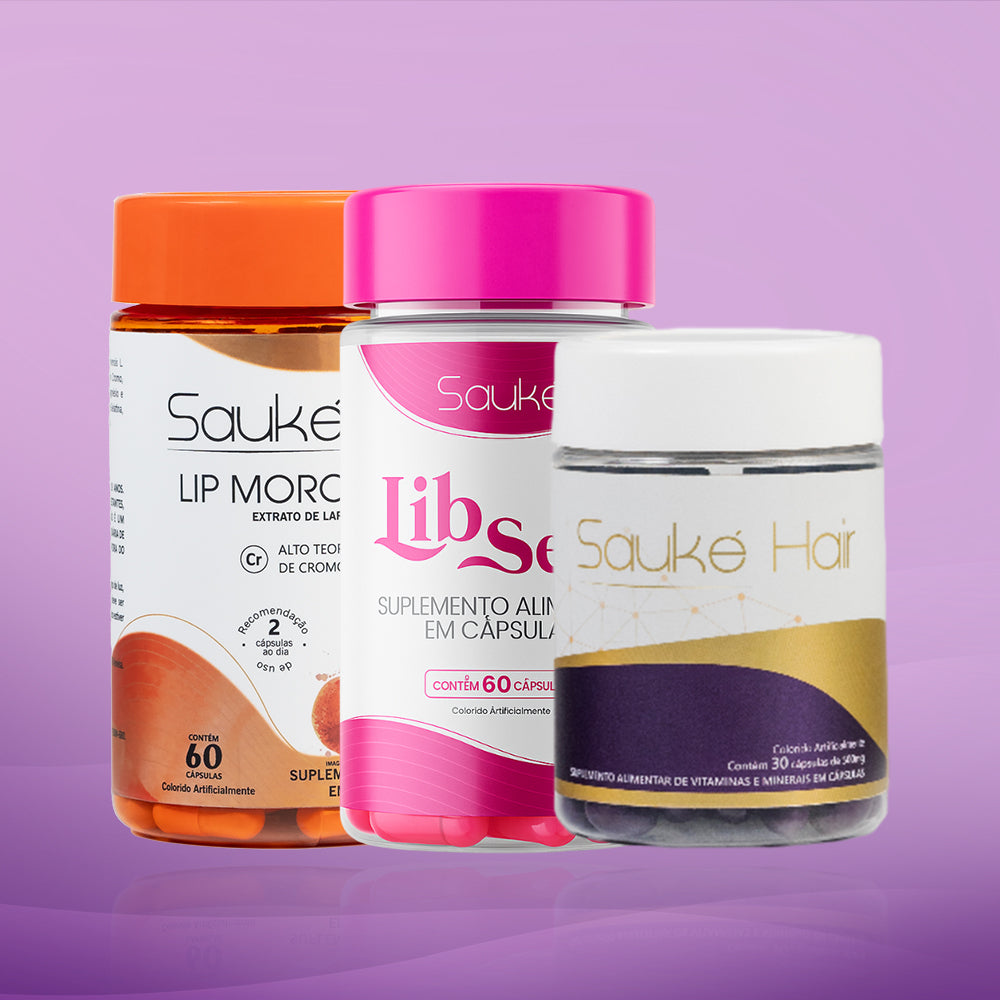 Kit 1 Sauké Hair + 1 Lip Moro + 1 Libsens