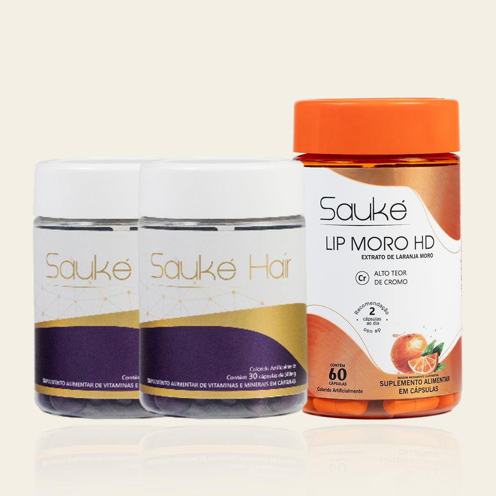 Kit - 2 Sauke Hair + 1 Lip moro HD - Tratamento Cabelo e corpo