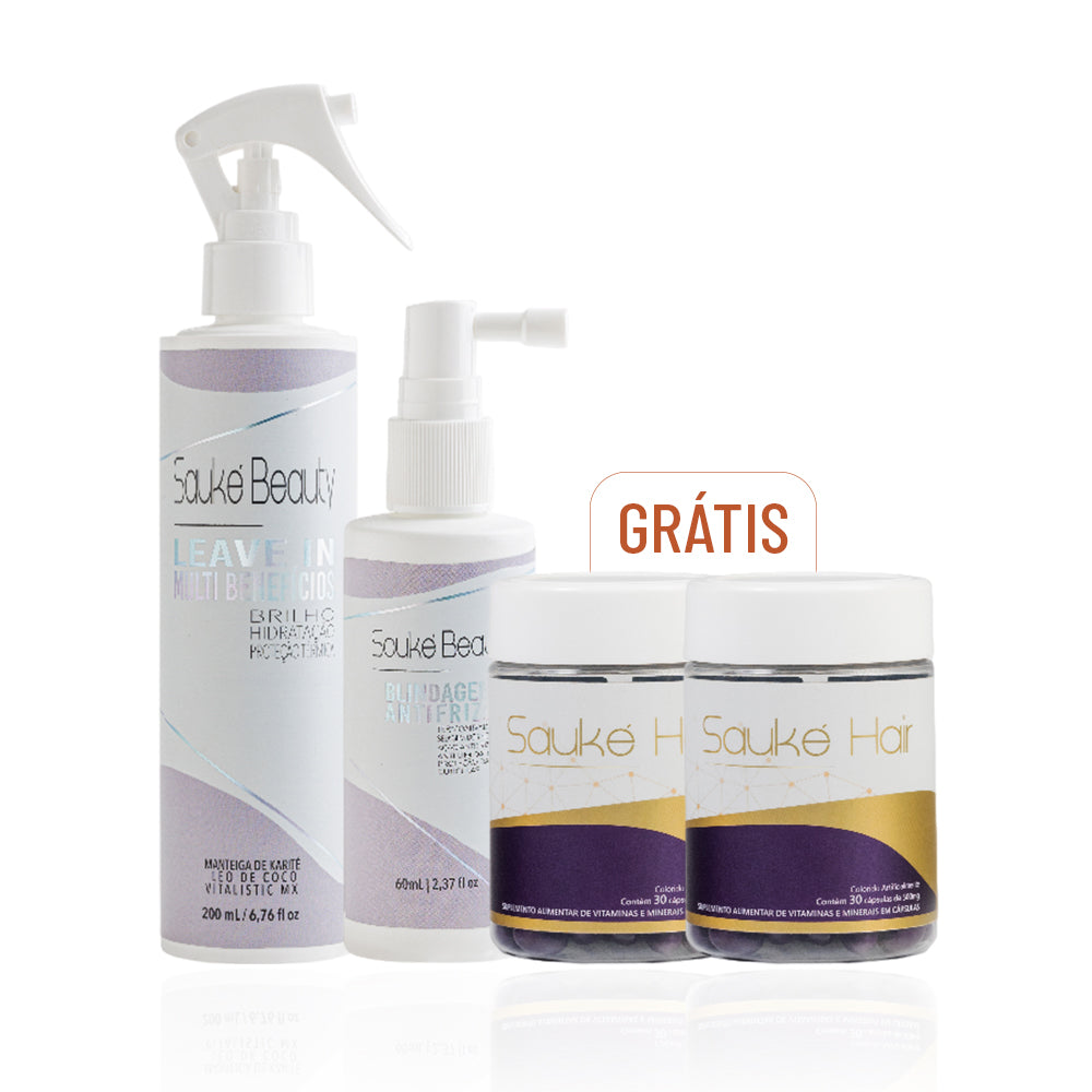 Kit compre 2 leve 4: Leave in multibeneficio + Blindagem ganha 2 Sauke Hair