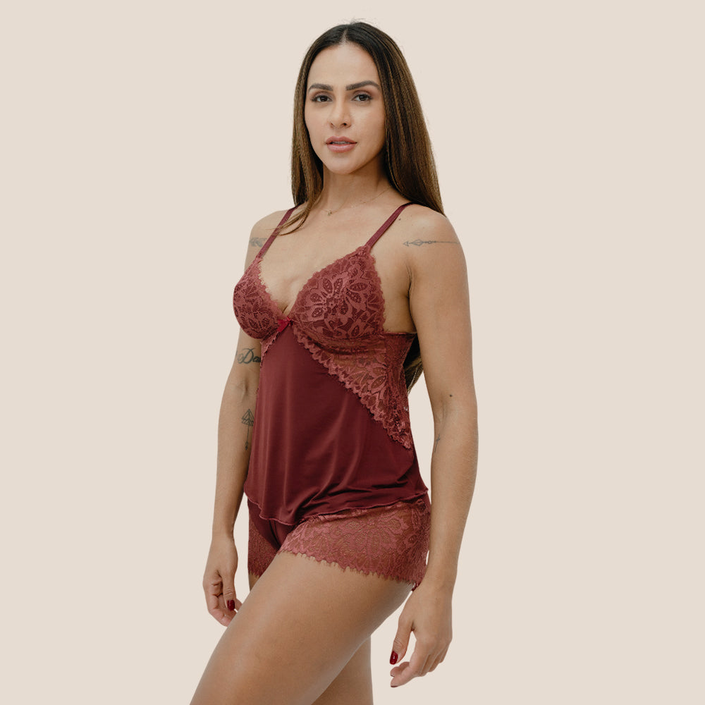 Short Doll Intimates Vinho