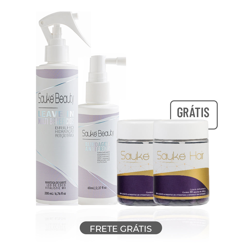 Compre 3 Leve 4: Blindagem + Multibenefícios + Sauke Hair + Hair de Brinde