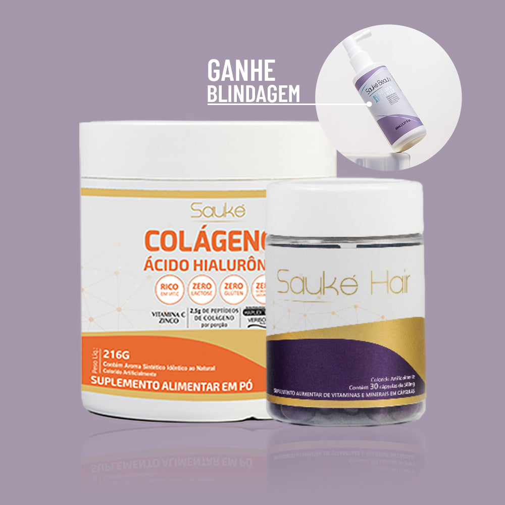 kit Colágeno + hair ganhando blindagem