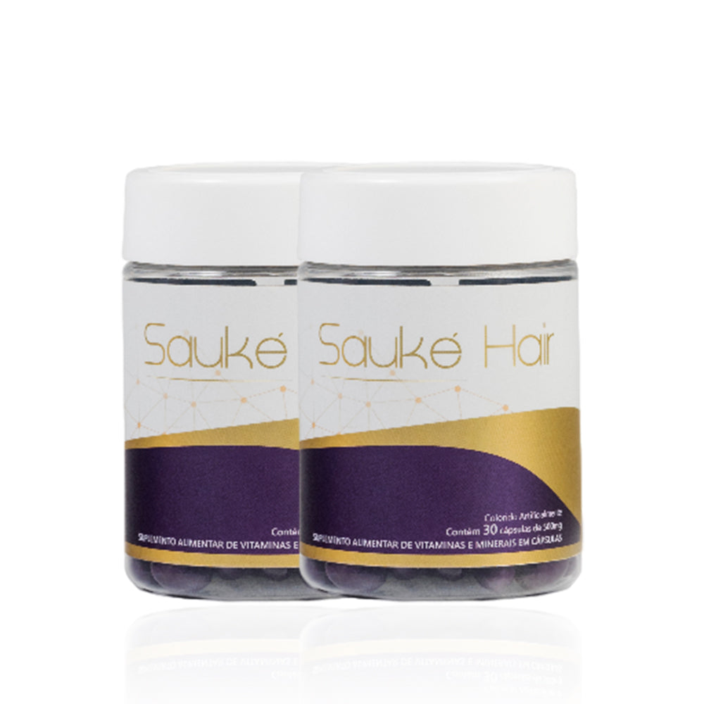 Kit 2 Meses de Tratamento Sauké Hair Vitaminas Para Cabelo 30 cáps 500mg