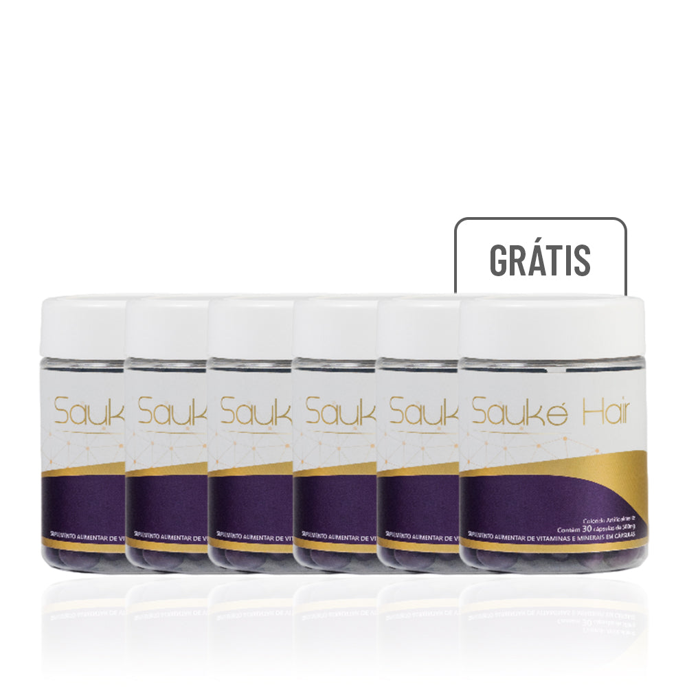 Kit Compre 4 Leve 6 Sauké Hair Sauké Hair Vitaminas Para Cabelo 30 cáps 500mg