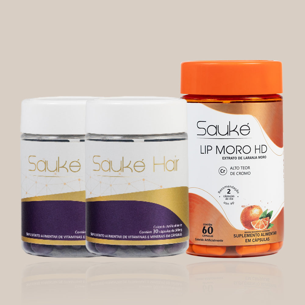Kit - 2 Sauke Hair + 1 Lip moro HD - Tratamento Cabelo e corpo