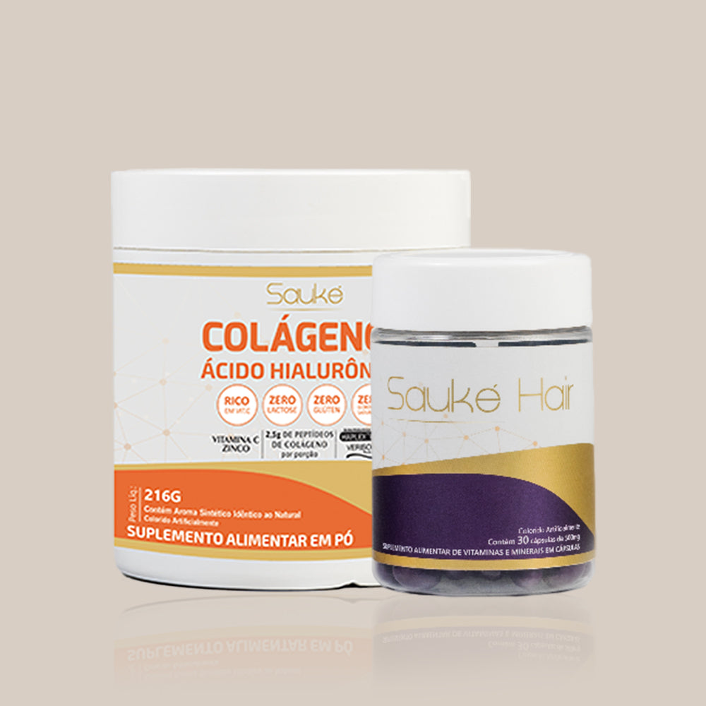 Kit - 1 Colágeno + 1 Sauke Hair - Tratamento Pele e cabelo