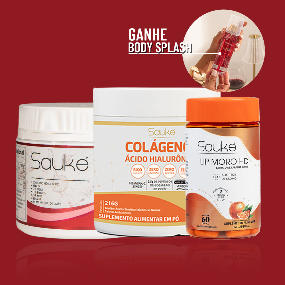 Colágeno + Chá Tangerina  + Lip moro HD ganha Body Splash