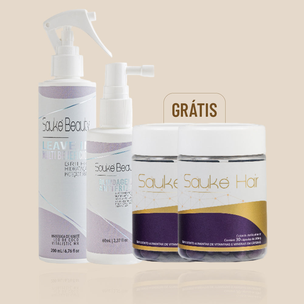 Kit compre 2 leve 4: Leave in multibeneficio + Blindagem ganha 2 Sauke Hair