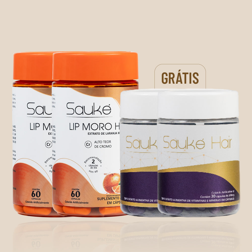 Kit compre 2 leve 4: 2 Lip moro HD ganha 2 Sauke Hair.