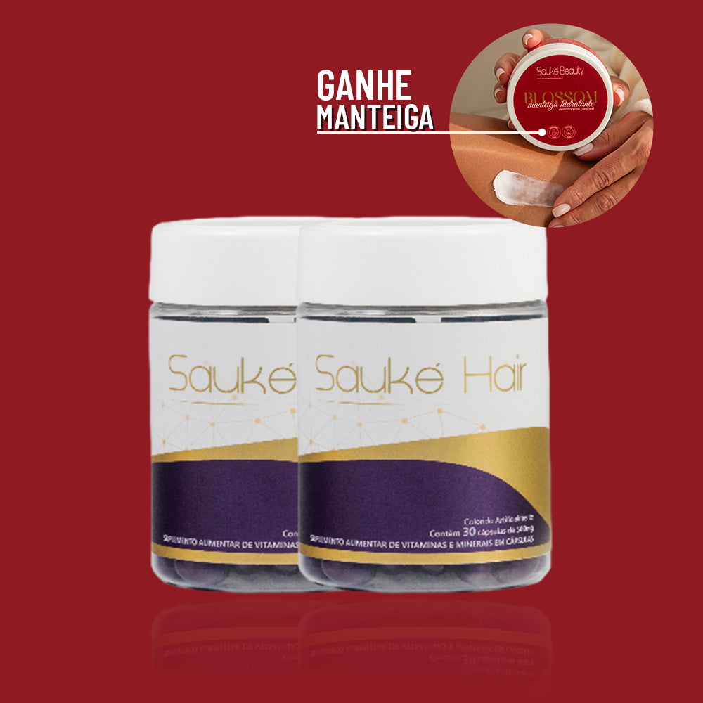 Kit Sauké Hair + Sauké Hair ganha Manteiga Hidratante Blossom