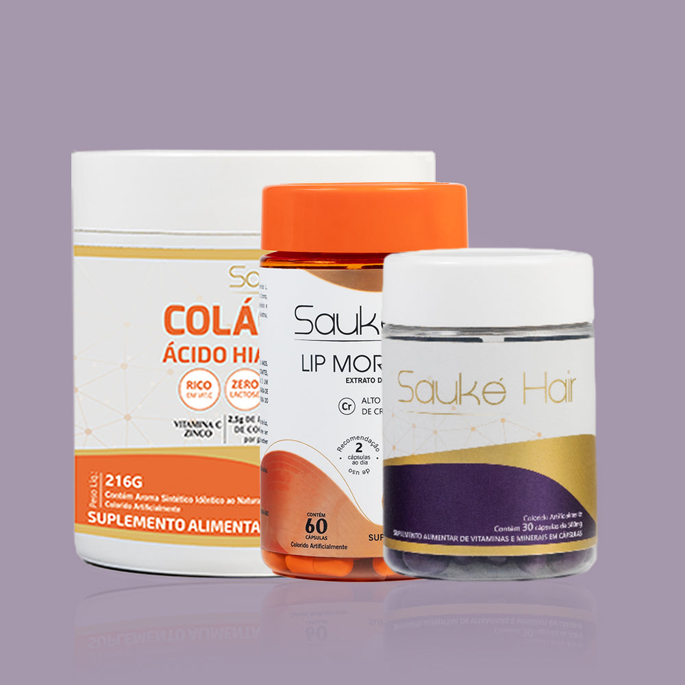 Kit - Colágeno + Sauke Hair + Lip moro HD