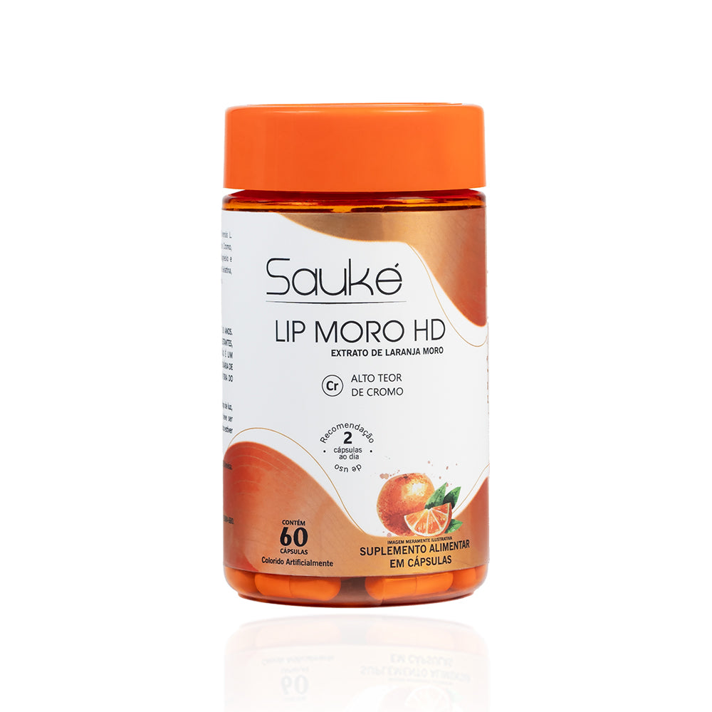 Lip Moro HD Laranja Moro, Chá verde, Cafeína, Cromo 60 cáps 540mg