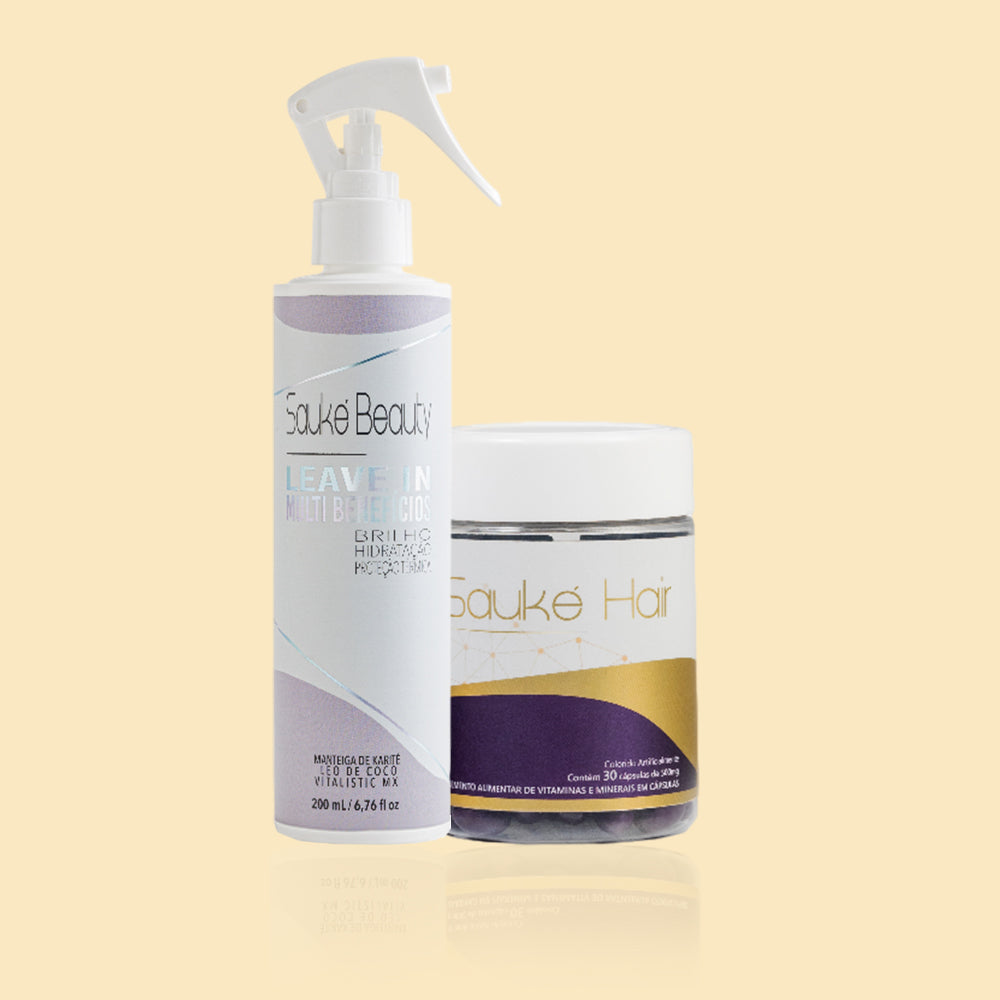 Kit - 1 Sauke Hair + 1 Leave in - Crescimento e proteção